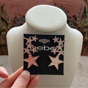 Bebe Gold Stars Crawlers Earrings